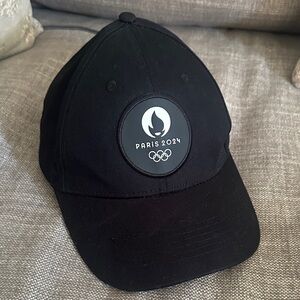 Black Paris 2024 Olympics Baseball Cap One Size adjustable.